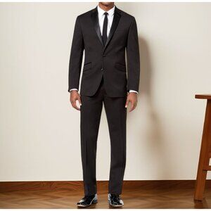 Kenneth Cole Reaction Mens Notched lapels Flex Tuxedo Jacket Black Size 46R NWT